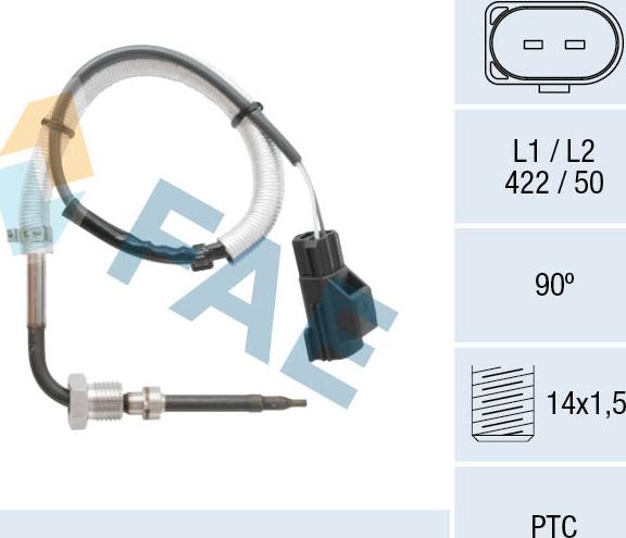 FAE 68067 - Датчик, температура выхлопных газов autospares.lv