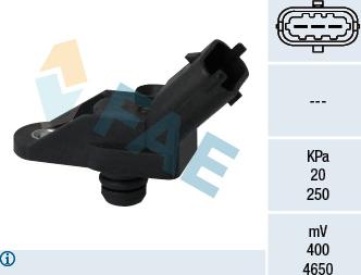 FAE 15057 - Датчик, давление во впускной трубе autospares.lv