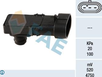 FAE 15016 - Датчик, давление во впускной трубе autospares.lv