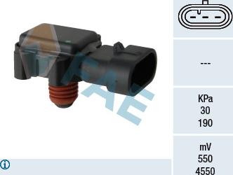 FAE 15079 - Датчик, давление во впускной трубе autospares.lv