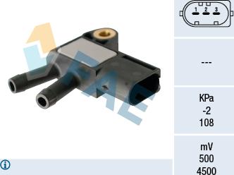 FAE 16116 - Датчик, давление выхлопных газов autospares.lv