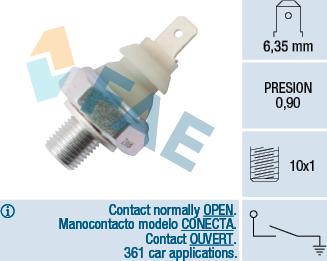 FAE 12930 - Датчик, давление масла autospares.lv