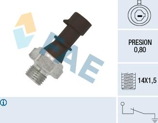 FAE 12570 - Датчик, давление масла autospares.lv