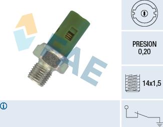 FAE 12630 - Датчик, давление масла autospares.lv