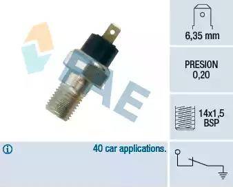 FAE 12020 - Датчик, давление масла autospares.lv