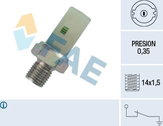 FAE 12370 - Датчик, давление масла autospares.lv