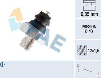 FAE 12200 - Датчик, давление масла autospares.lv