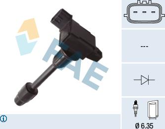 FAE 80429 - Катушка зажигания autospares.lv