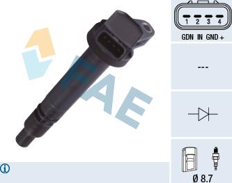 FAE 80367 - Катушка зажигания autospares.lv