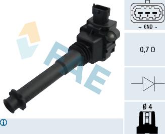 FAE 80312 - Катушка зажигания autospares.lv