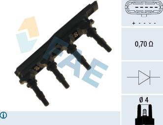 FAE 80224 - Катушка зажигания autospares.lv