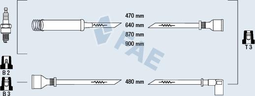 FAE 83550 - Комплект проводов зажигания autospares.lv