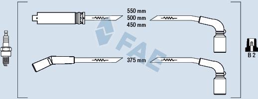 FAE 83562 - Комплект проводов зажигания autospares.lv