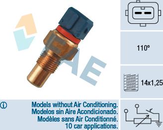 FAE 34090 - Датчик, температура охлаждающей жидкости autospares.lv