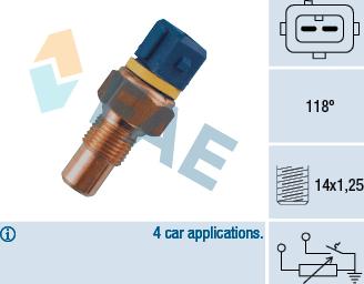 FAE 34050 - Датчик, температура охлаждающей жидкости autospares.lv