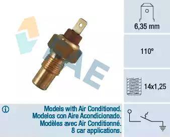 FAE 35380 - Датчик, температура охлаждающей жидкости autospares.lv