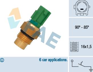 FAE 36711 - Термовыключатель, вентилятор радиатора / кондиционера autospares.lv