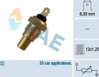 FAE 31580 - Датчик, температура охлаждающей жидкости autospares.lv