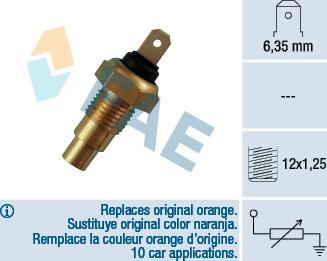 FAE 31520 - Датчик, температура охлаждающей жидкости autospares.lv