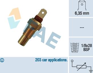 FAE 31570 - Датчик, температура охлаждающей жидкости autospares.lv