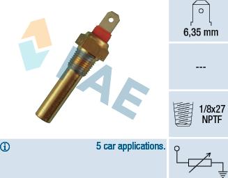 FAE 31640 - Датчик, температура охлаждающей жидкости autospares.lv