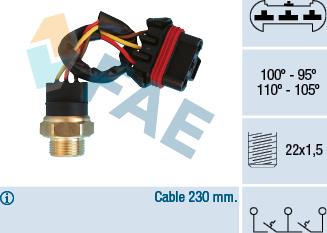 FAE 38300 - Термовыключатель, вентилятор радиатора / кондиционера autospares.lv