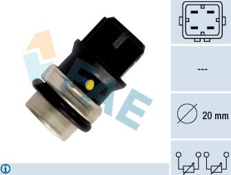 FAE 33640 - Датчик, температура охлаждающей жидкости autospares.lv