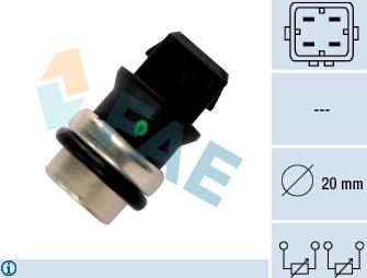 FAE 33650 - Датчик, температура охлаждающей жидкости autospares.lv