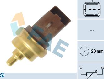 FAE 33708 - Датчик, температура охлаждающей жидкости autospares.lv