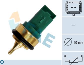 FAE 33707 - Датчик, температура охлаждающей жидкости autospares.lv