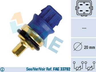 FAE 33780 - Датчик, температура охлаждающей жидкости autospares.lv