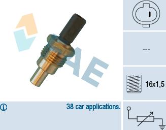 FAE 32640 - Датчик, температура охлаждающей жидкости autospares.lv