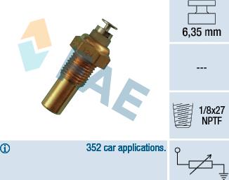 FAE 32230 - Датчик, температура охлаждающей жидкости autospares.lv