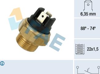 FAE 37420 - Термовыключатель, вентилятор радиатора / кондиционера autospares.lv