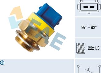 FAE 37580 - Термовыключатель, вентилятор радиатора / кондиционера autospares.lv