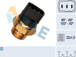 FAE 37820 - Термовыключатель, вентилятор радиатора / кондиционера autospares.lv