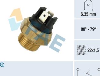 FAE 37340 - Термовыключатель, вентилятор радиатора / кондиционера autospares.lv