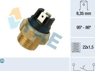 FAE 37330 - Термовыключатель, вентилятор радиатора / кондиционера autospares.lv