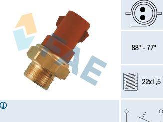 FAE 37230 - Термовыключатель, вентилятор радиатора / кондиционера autospares.lv