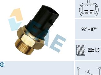 FAE 37220 - Термовыключатель, вентилятор радиатора / кондиционера autospares.lv