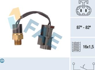 FAE 37760 - Термовыключатель, вентилятор радиатора / кондиционера autospares.lv