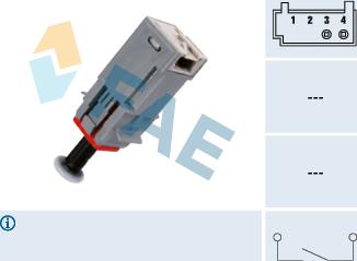 FAE 24790 - Выключатель, привод сцепления (Tempomat) autospares.lv