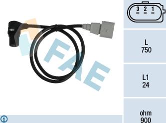 FAE 79059 - Датчик импульсов, коленвал autospares.lv