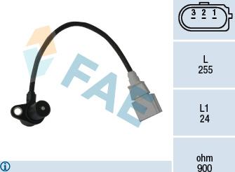 FAE 79050 - Датчик импульсов, коленвал autospares.lv