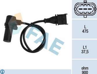 FAE 79060 - Датчик импульсов, коленвал autospares.lv