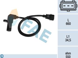 FAE 79070 - Датчик импульсов, коленвал autospares.lv