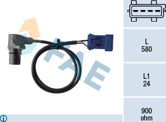 FAE 79379 - Датчик импульсов, коленвал autospares.lv