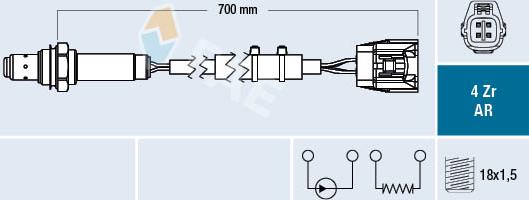 FAE 75652 - Лямбда-зонд, датчик кислорода autospares.lv