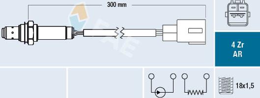 FAE 75621 - Лямбда-зонд, датчик кислорода autospares.lv