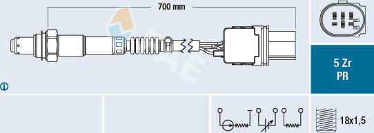 FAE 75099 - Лямбда-зонд, датчик кислорода autospares.lv